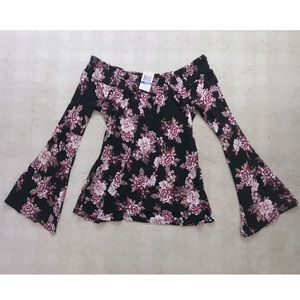 Bell sleeve off shoulder top